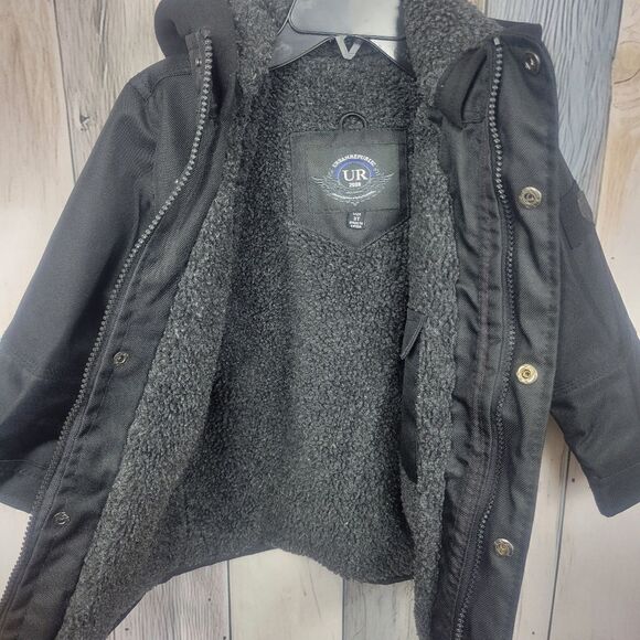 Urban Republic Little Boys Black Parka Coat Sherpa Lined size 3T - Picture 2 of 8
